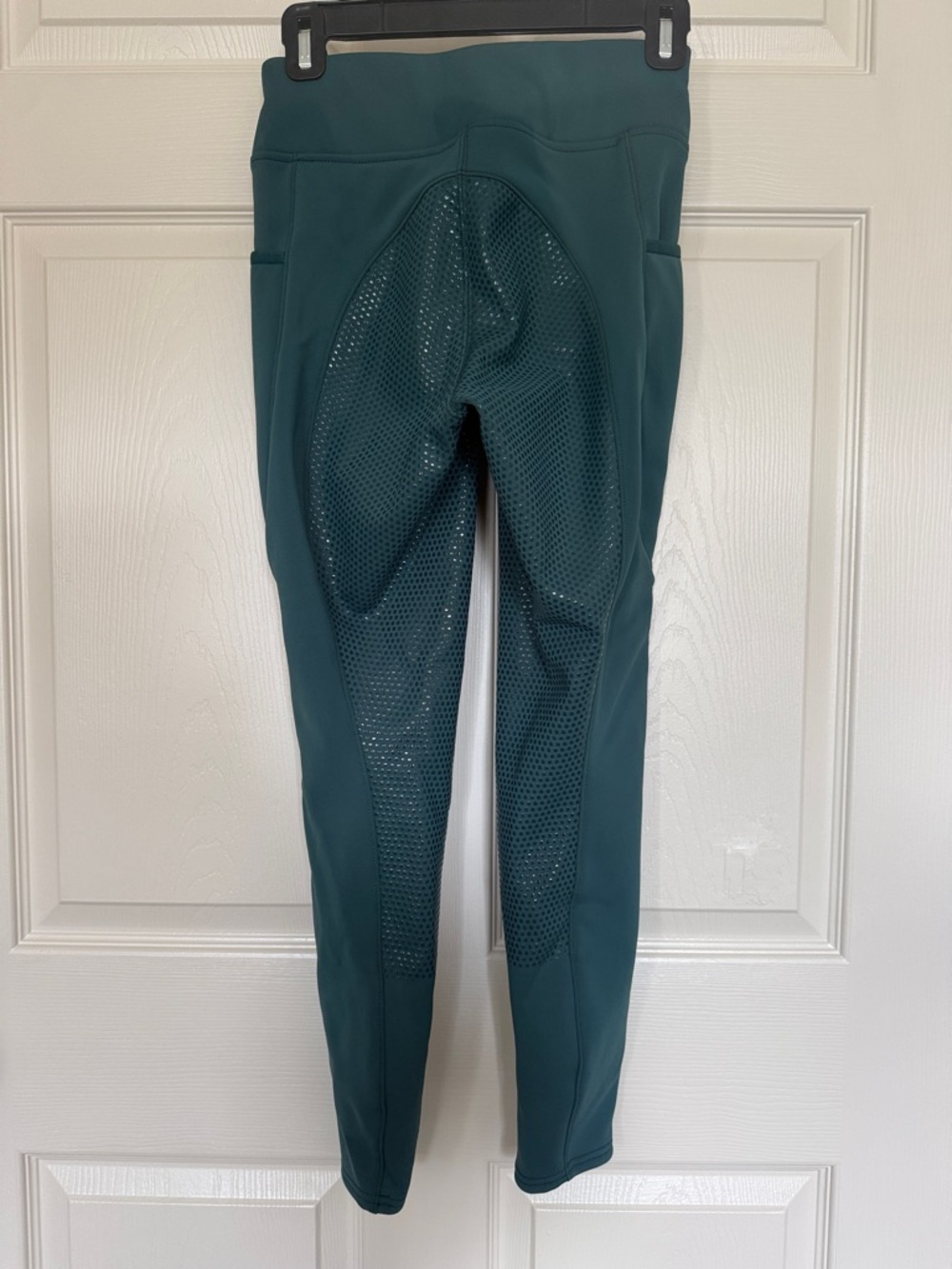 Women’s High-Waist Teal Leggings with Knee Grip - Picture 2 of 4